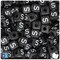 BeadTin Black Opaque 10mm Cube Plastic Alpha Beads - White Letter S (20pcs)